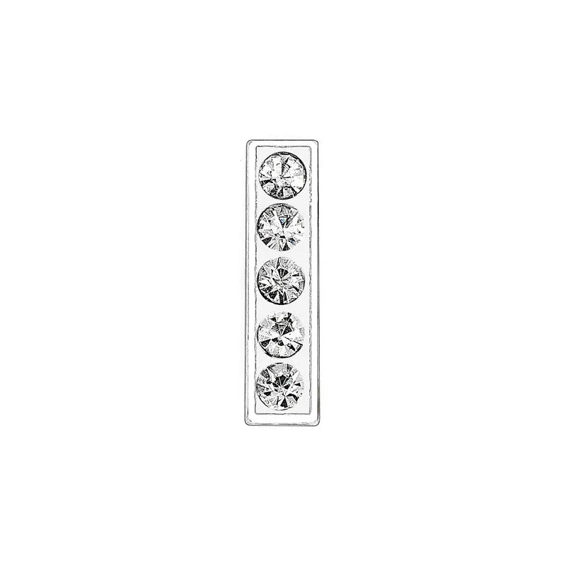 Sparkly rhinestone letter 'I' slide charm for 8mm DIY pet collars to personalize your dog or cat’s accessory.