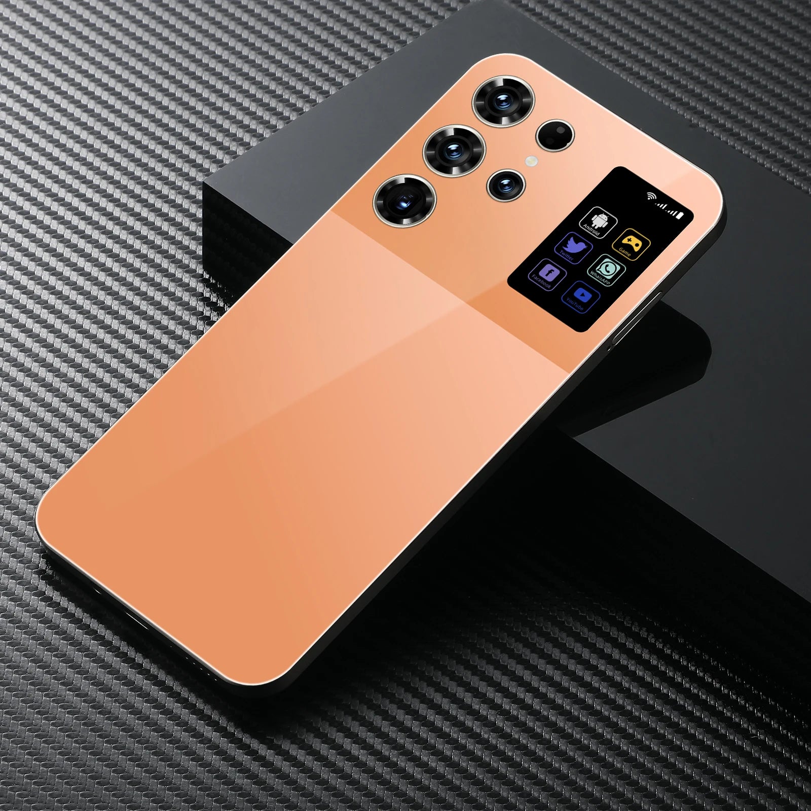 2025 New S26 Ultra Android 14 5G Smartphone 16+1TB 4G 5G 7.3inch HD Screen 72+108MP Dual Card Cell Mobile Phone Orange 16g Tidesmit