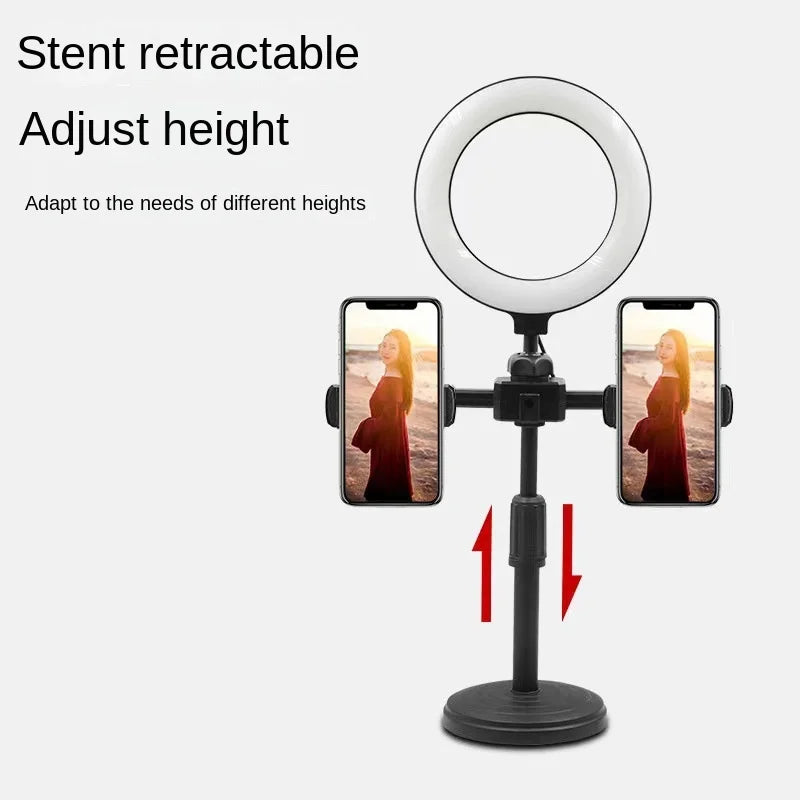 Durable Plastic 6-Inch Dual-Position Ring Fill Light LED Photography Desktop Disc & Mobile Phone Bracket Tidesmit