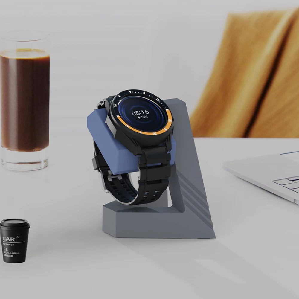 Power bank charger-Geometric Silicone Charger Stand for Mi Watch S4/S4 Sport/S3/2 Pro/H1 Xiaomi Watch Accessories Desk Holder for Smartwatches Tidesmit