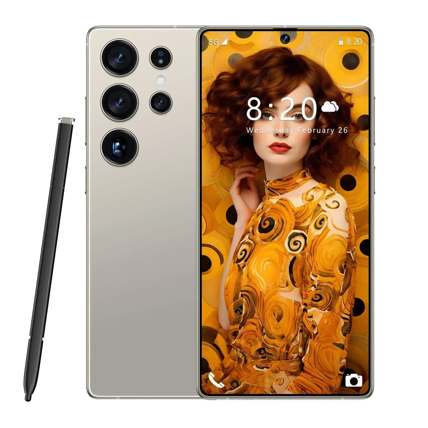 Smart Phone 2025 Cellphone S25 Ultra 7inch Unlocked Dual Card 5G Phones Android 14.0 Mobile Phones Gray 16g Tidesmit