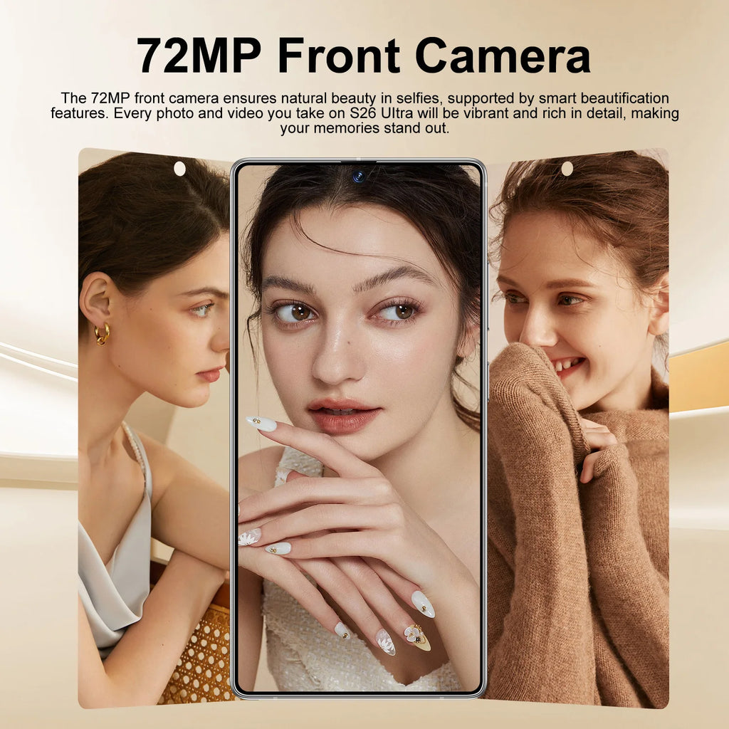 Tidesmit S26 Ultra 5G smartphone with 7.3-inch display 16GB RAM 1TB storage and 108MP camera for high-res photography