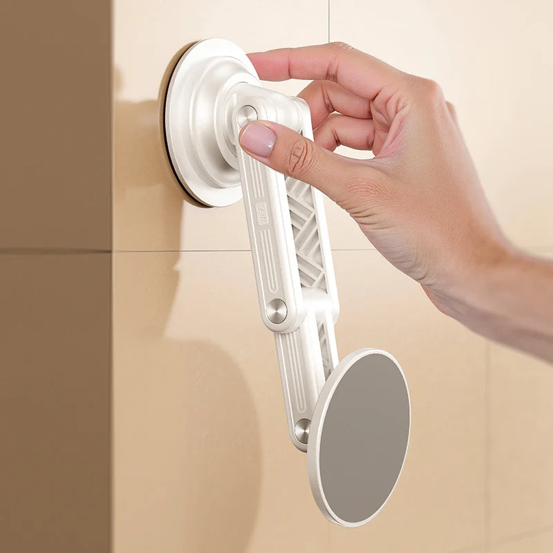 Feixiang X90 Ultra-Thin 7cm Foldable Magnetic Phone Mount - 360° Adjustable for Bathroom Vanity, ABS+Steel with 3M Adhesive Tidesmit