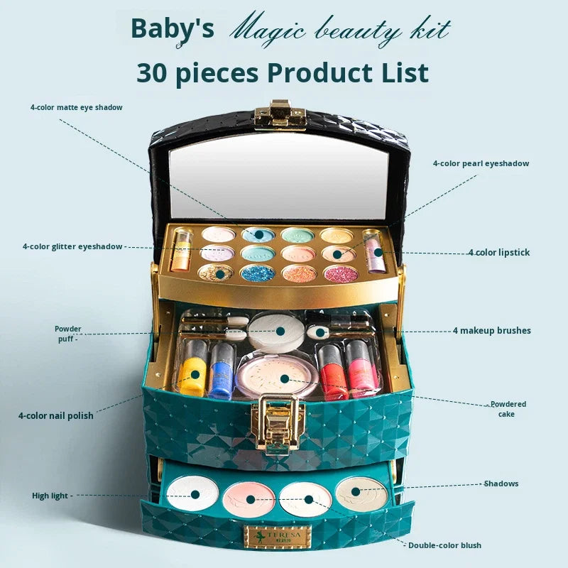 Dulisa Children's Cosmetics Set with Cream Makeup for Girls & Baby Girls Princess Pretend Play Simulated Dressing Table Gift ALIBABA Tidesmit