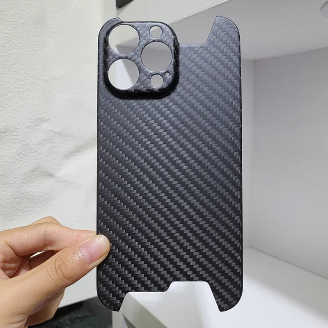 100% Real Carbon Fibre Irregular Shape Phone Cases for Iphone 15 Black Cool Special Iphone Phone Case Custom 3k twill black matte+black box OPP Bag Tidesmit