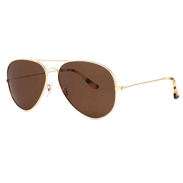 Brand Design Pilot Oval Polarized Sunglasses Metal Full Rim Light Weight Unisex Luxury Custom Eyewear Factory Direct