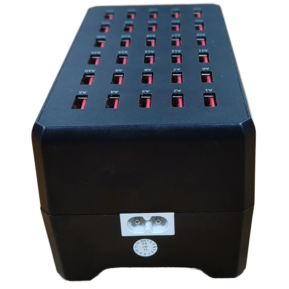 30-Port Smart 150W USB Charging Station 5V2.4A Per Port Universal 100-240V for Office/ Home CE/FCC/RoHS Multifunction Chargers Tidesmit
