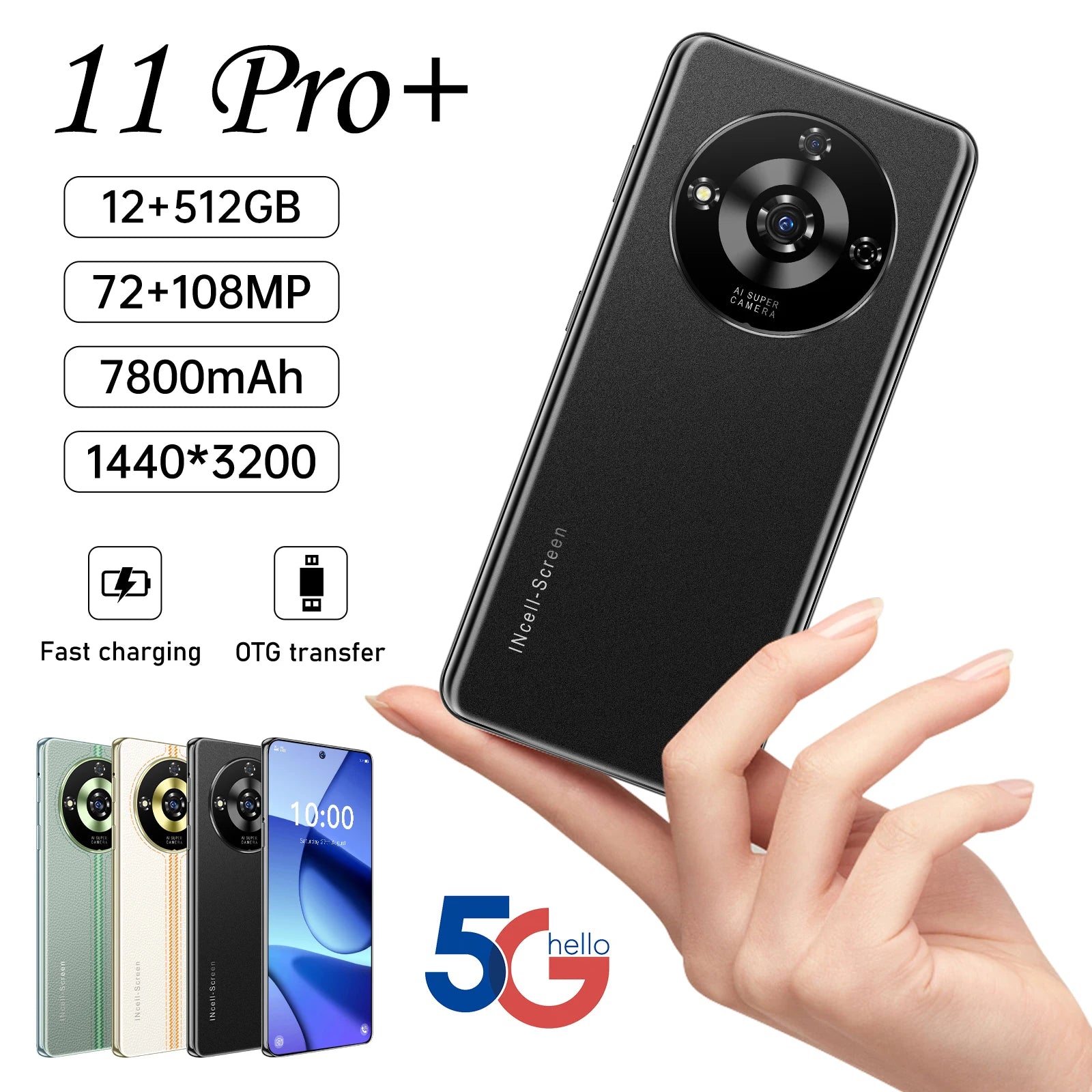 11Pro 5G Smartphone: 12GB RAM, 512GB Storage, AMOLED Display Tidesmit