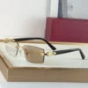 2026 Brand Designer Luxury Fashion Men's Sunglasses Rectangular Borderless Gradient Lens Unisex Titanium Frame UV400 Optical