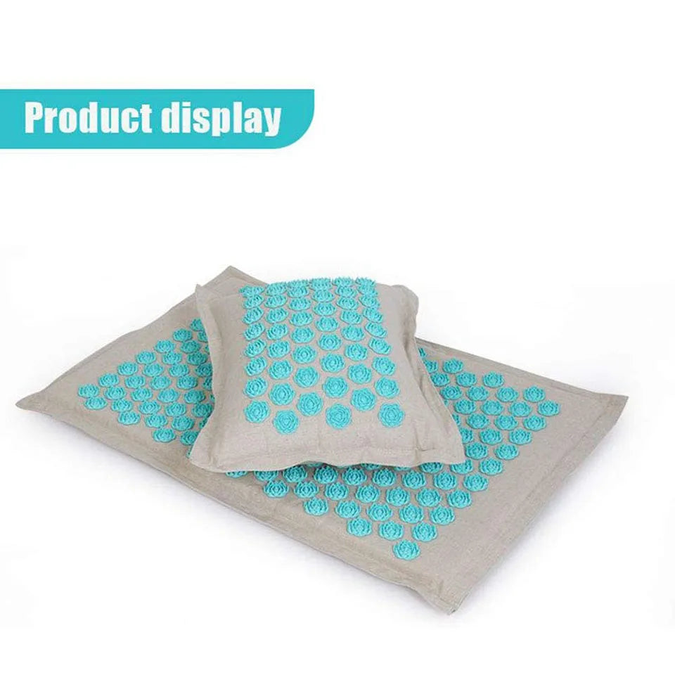 74*44cm Nature Linen Coconut Palm Massage Yoga Mat with Bag Lotus Spike Acupressure Mat Cushion Massage Accupuncture Pad