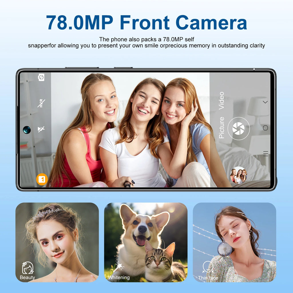 ULTRA 5G S25 EU Global Version Smartphone with 7.3 Inch HD Screen 12GB+512GB RAM 108MP Rear Camera Dual SIM for Gaming Used