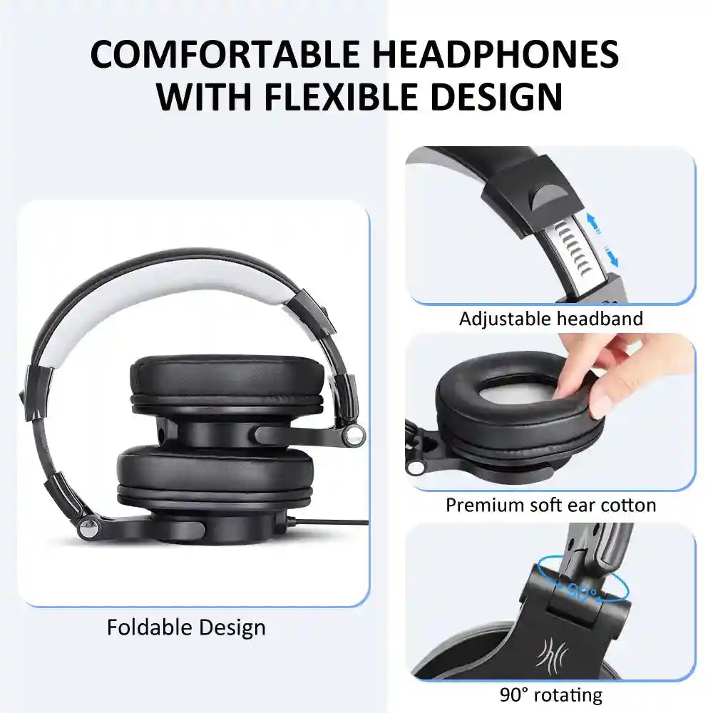 Wired Gaming Headset - Over-Ear with Detachable Mic, Black-Gray Tidesmit