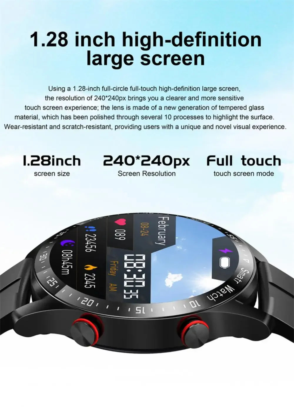 2025 hot Smart Watch Men BT Call Heart Rate Health Monitoring Sports Fitness Tracker Waterproof Ip68 Smartwatch for Huawei HW20 - Tidesmit