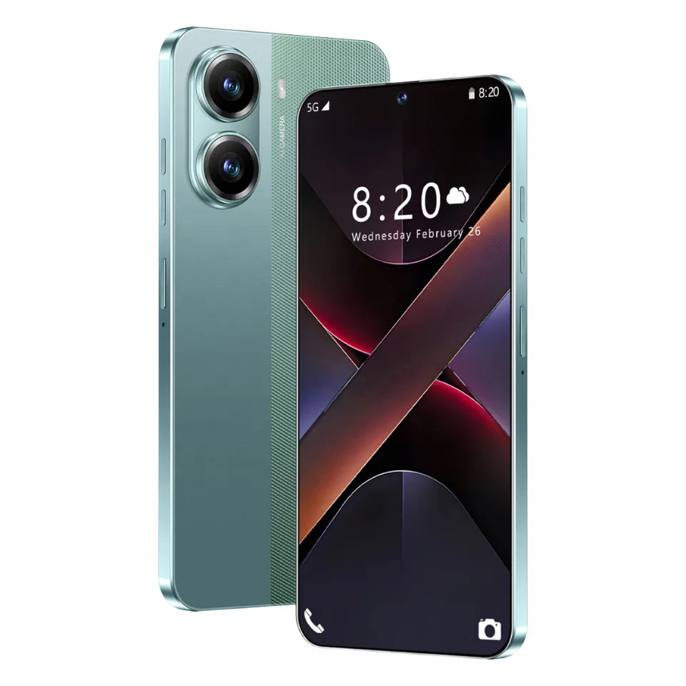 Tidesmit 2026 X7 Pro 5G phone with 108MP camera, 144Hz AMOLED screen, dual SIM, and fingerprint unlock