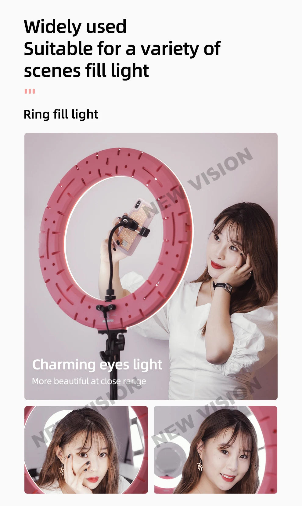 18 Inch LED Ring Light with Remote - Bi-Color Content Creation Kit Tidesmit