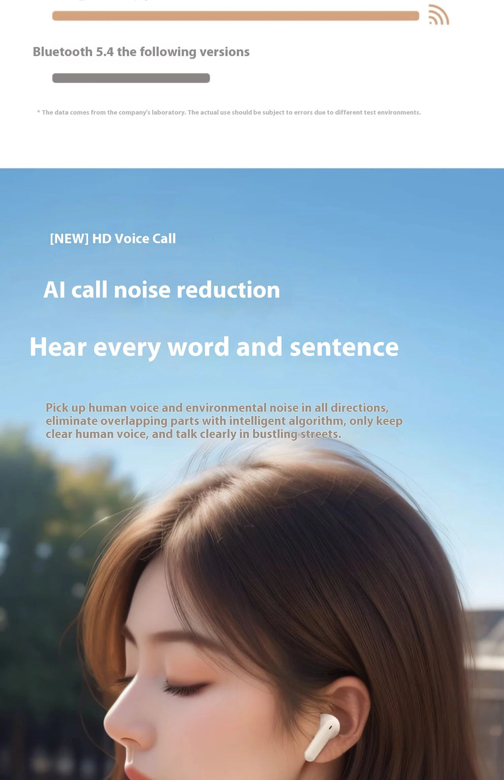 For Bluetooth In-Ear Headset LED Battery Wireless Noise Reduction Long Endurance High Sound Quality for Sports Running Tidesmit