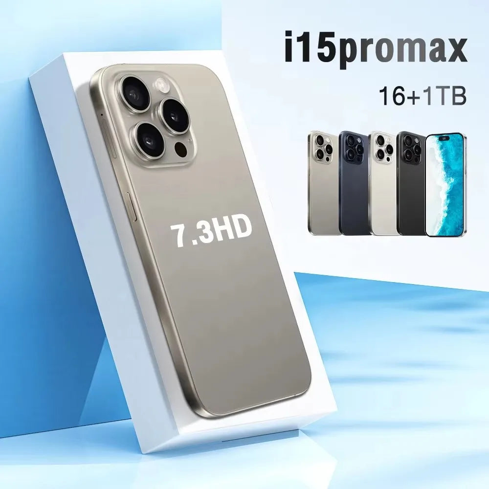 Unlocked Phone 15 Pro Max 8GB+512GB Dual Sim Card 4G 5G Smartphone 6.8 Inch OLED Screen I 15 Phone 15 Pro Max Smart Phone logo Tidesmit