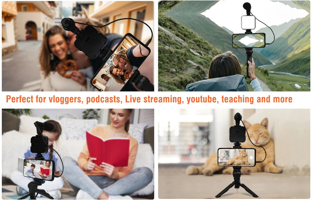 Factory Hot Selling Vlogging Lights Ring With Remote Youtube Camera Light and Microphone Kit Tidesmit