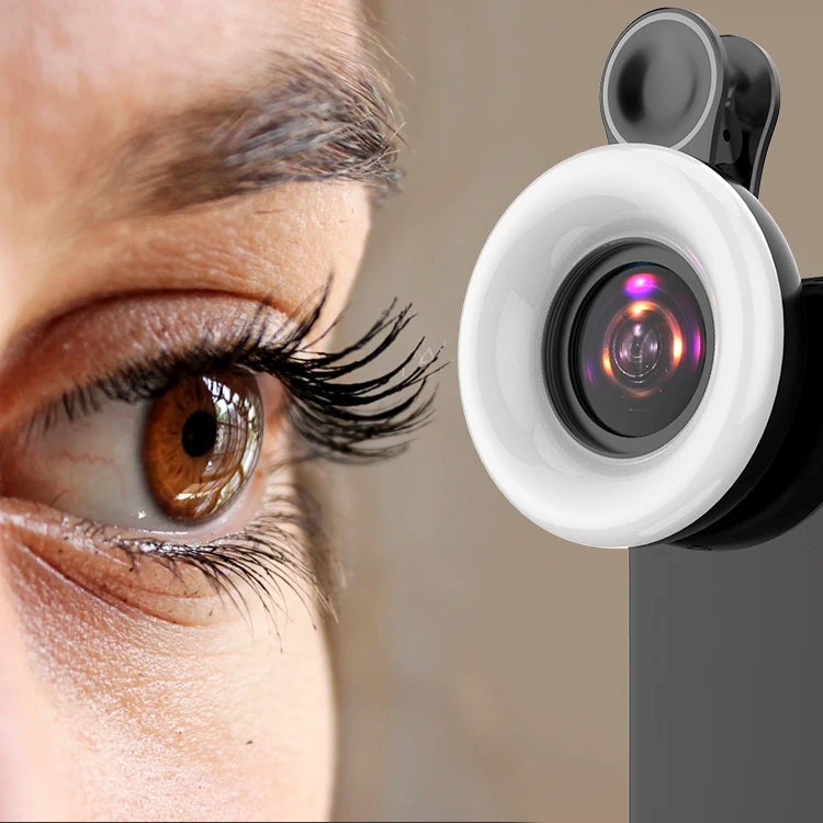 LED Ring Light 2 in 1 Camera Lens Phone With Flash Light for Jewelry Photography Tidesmit