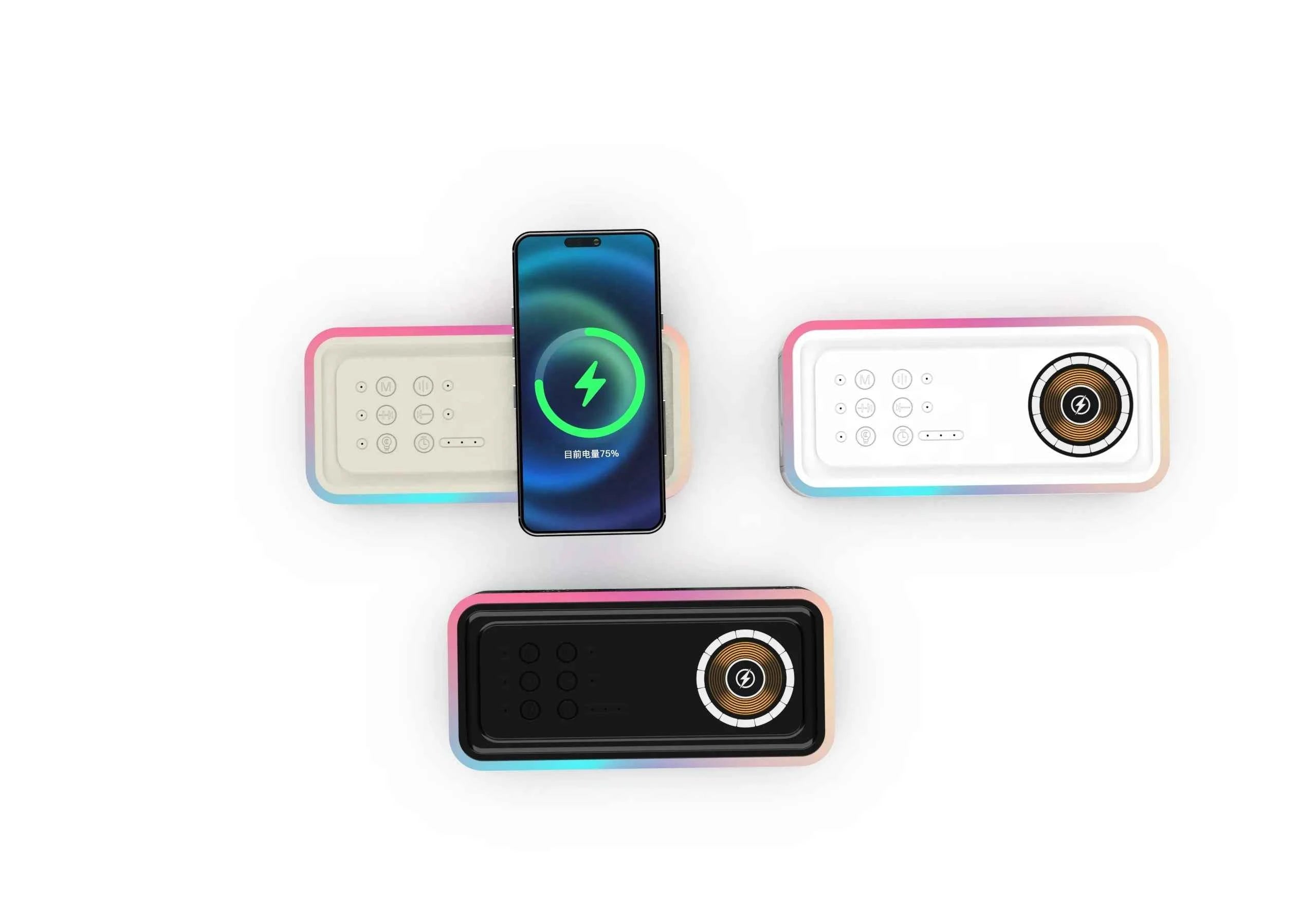 CRELANDER Y19 Speakers Wireless Charger Denoise HiFi Stereo Sound Equipment RGB LED Flashing 5.3 Bluetooth Portable Speaker My Store