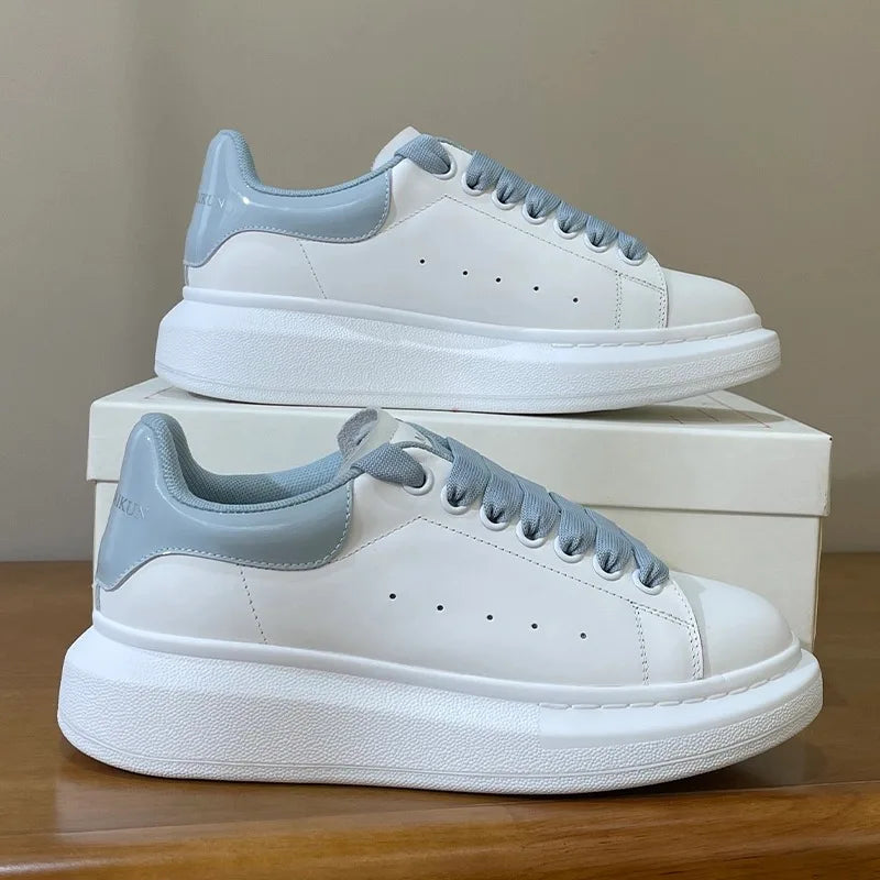 2025 Hot Luxury Women's High Quality Leather Casual Loafers White Elevated Height Increasing Walking Shoes for Summer