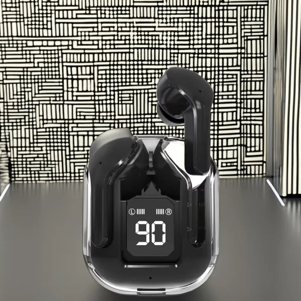 BT5.3 TWS Crystal Clear True Wireless Stereo Earbuds with Mic LED Display In-Ear Style Type-C Connectors for iPhone Gaming Tidesmit