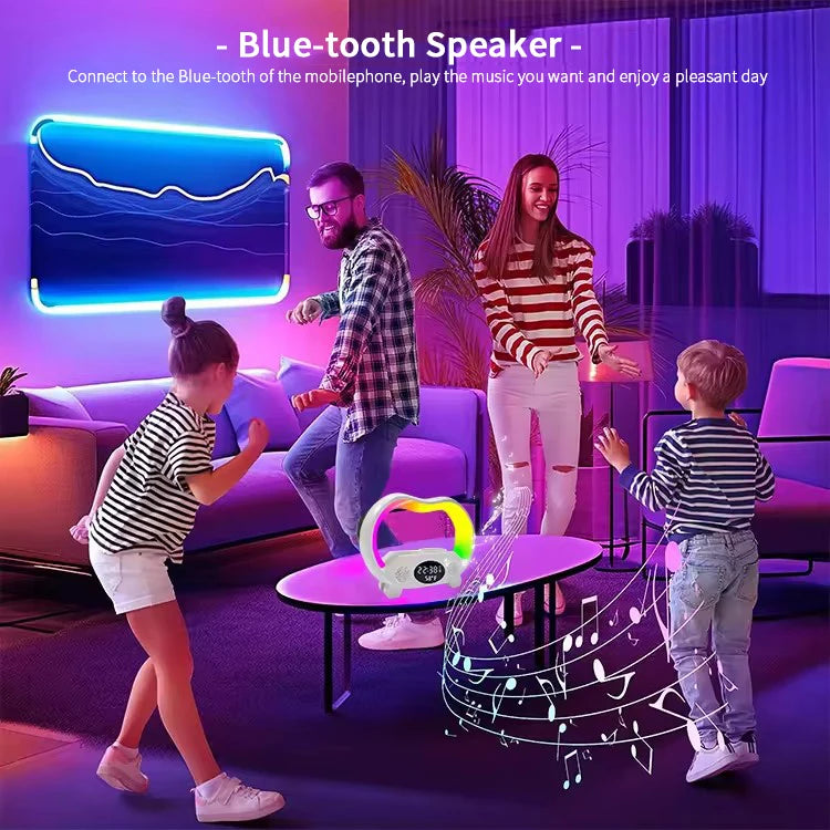 Multifunction Smart watches Chargers Rgb Digital 3 in 1 Alarm Clock Night Lamp Portable g Speaker with Wireless Charger Speakers Tidesmit