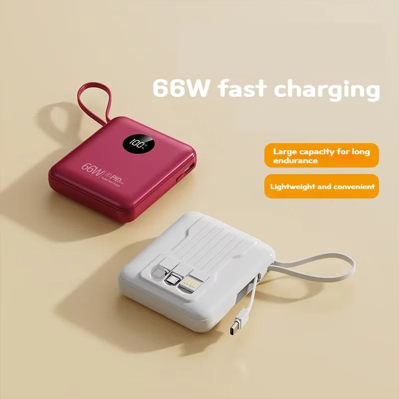 Portable 10000mAh Power Banks Station Small Mini 20W 22.5W Power Bank With Cable Min Small Tidesmit