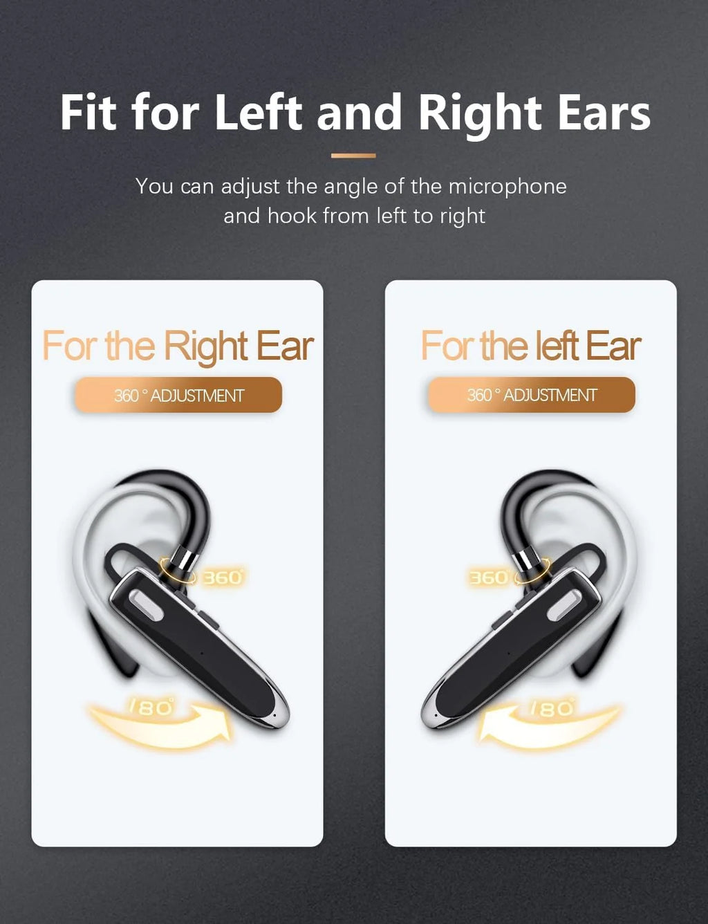 YYK-530 Single Wireless Earphones In-ear Ear Hook Hands-free Earbuds with Waterproof and MFB Button for Driving / Business Tidesmit