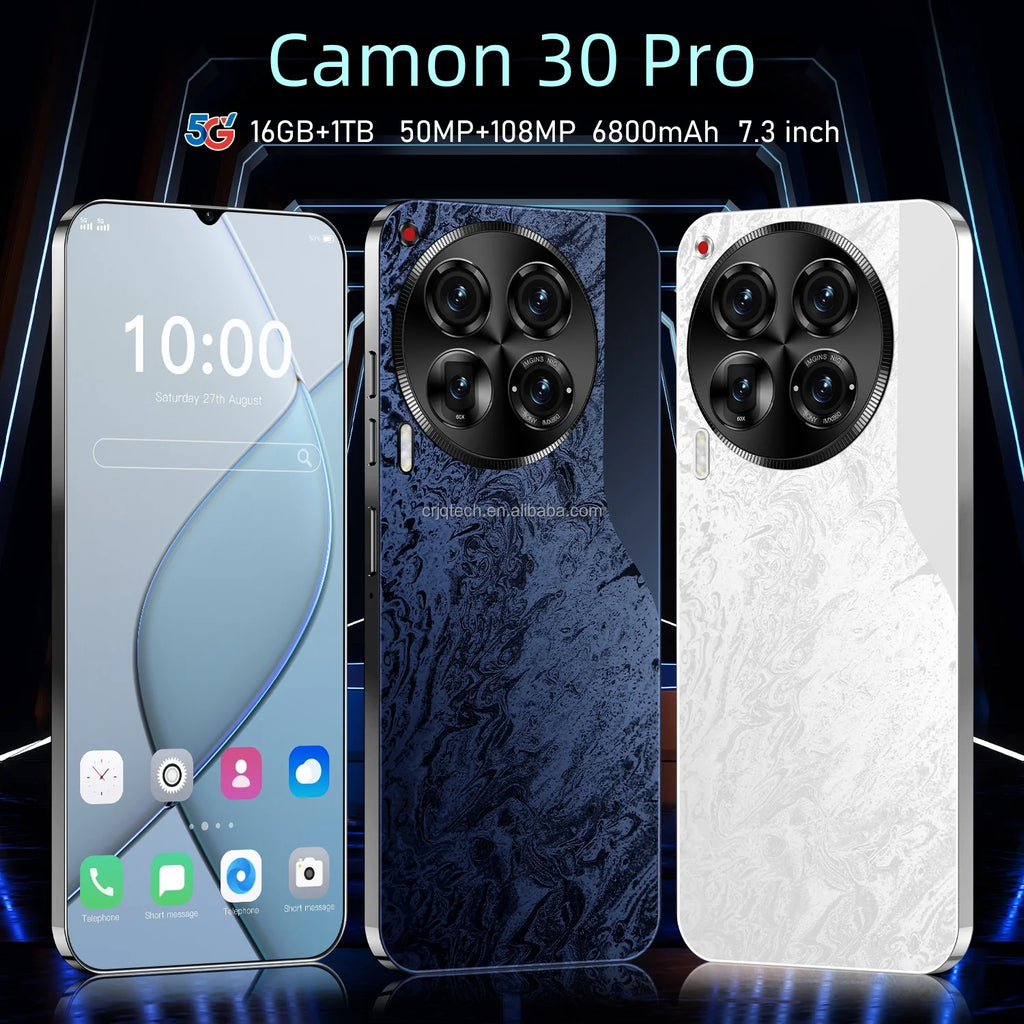 TECHNO NEW Original Camon 30 Pro Folding Mobile Phone James Business Dual-screen 108MP 5G Smartphone 865 Red Cowhide 12+512g Tidesmit