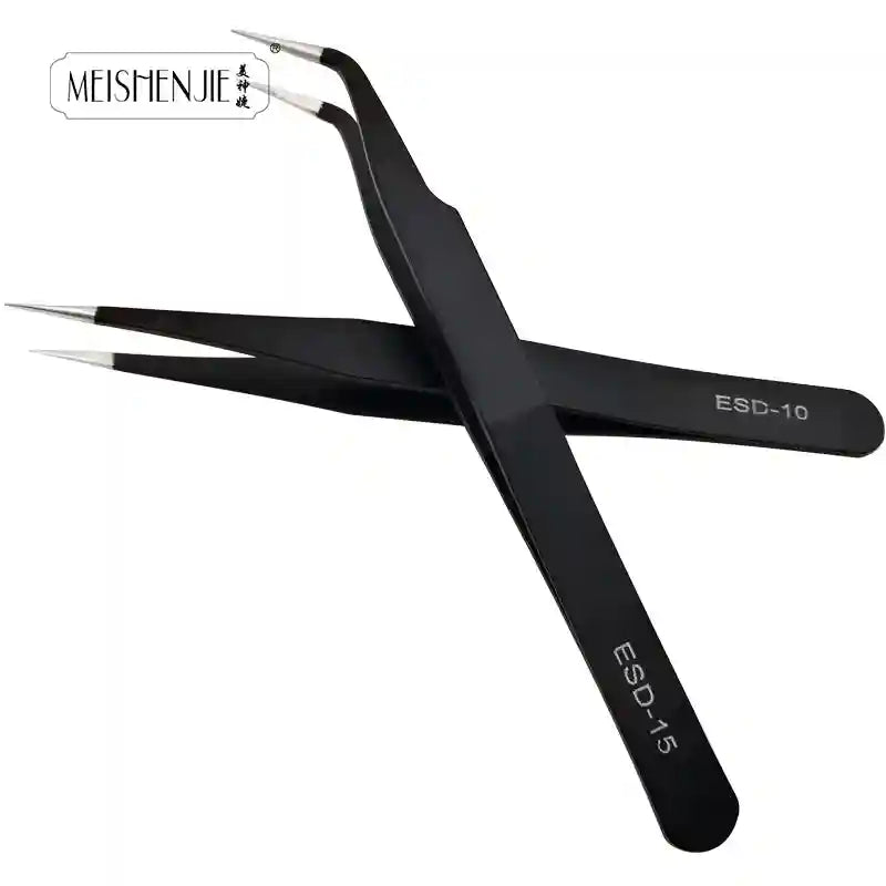 MEISHENJIE 1PC Stainless Steel Curved Straight Eyebrow False Eyelash Tweezers Nail Art Extension Makeup Tool Eeyelashes