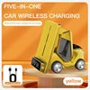 Forklift Model Led Digital Display Clock Wireless Charger Phone Holder Car 3 in 1 Wireless Charging Station Universal Yellow Tidesmit