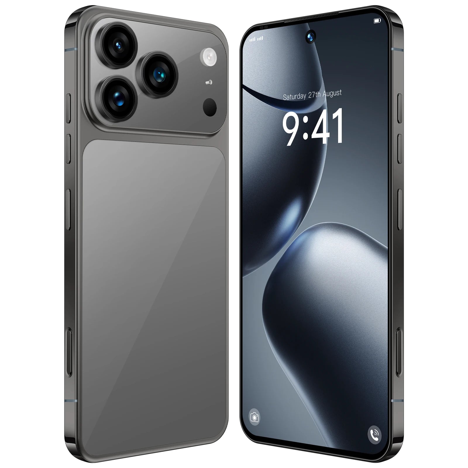 Tidesmit I17 Pro 7.3-inch 5G smartphone with Deca-Core CPU, Android 15, and 8000mAh battery.