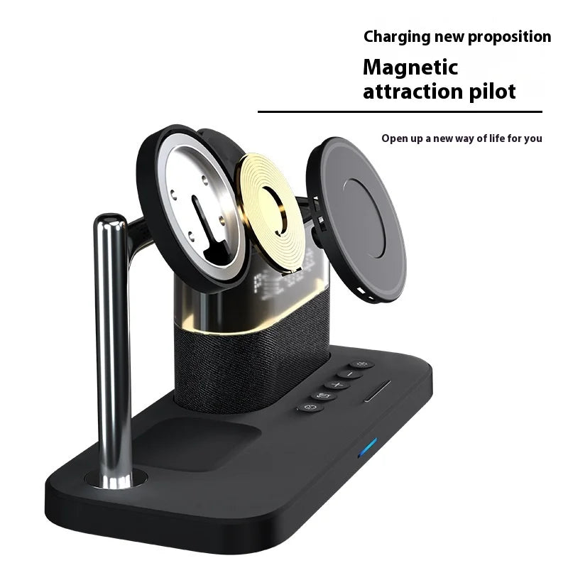 Three-In-One Wireless Charger with Magnetic Feature 15W USB Input for Apple Mobile Phones Headphones Watches Tidesmit