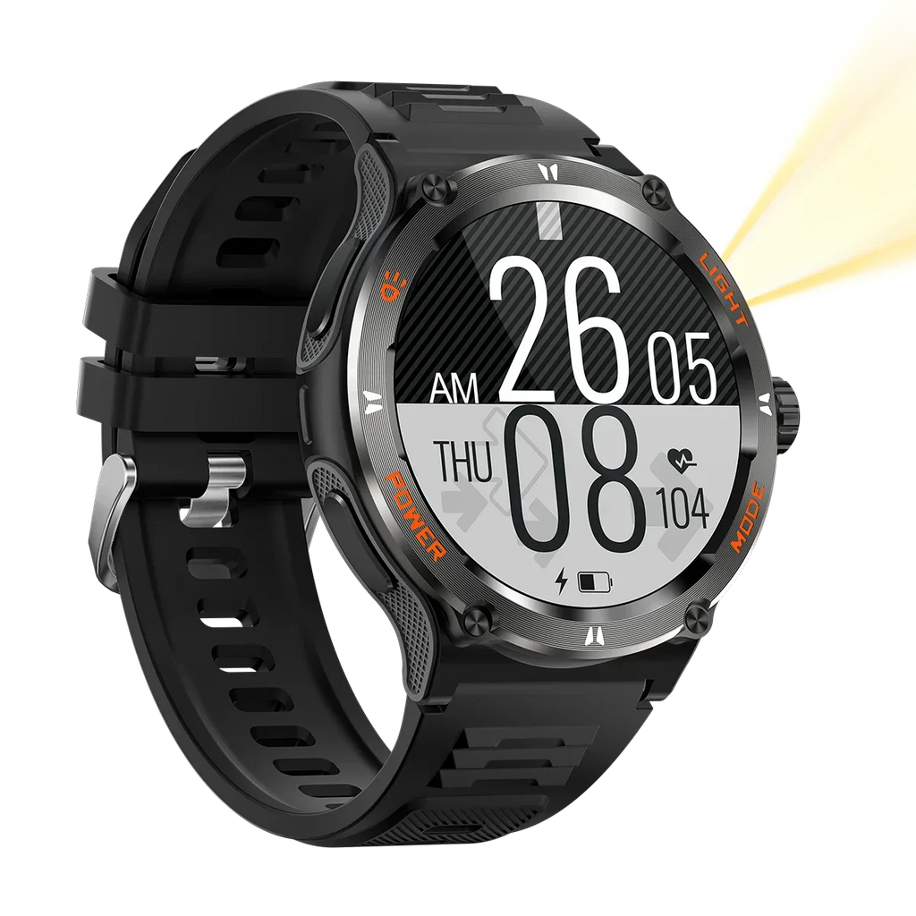 OEM ODM Supplier Electronic Digital KT76 Smartwatch Flashlight 3ATM Waterproof Swimming Running Sport Smart Watch for Men - Tidesmit