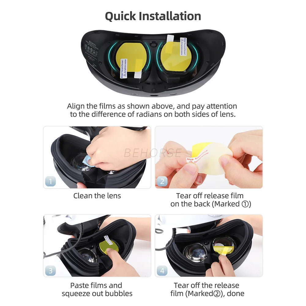 VR Headset Lens Film Screen Protectors Film Helmet Anti Scratch Lens Protector Film VR Accessories for Playstation VR2 Tidesmit