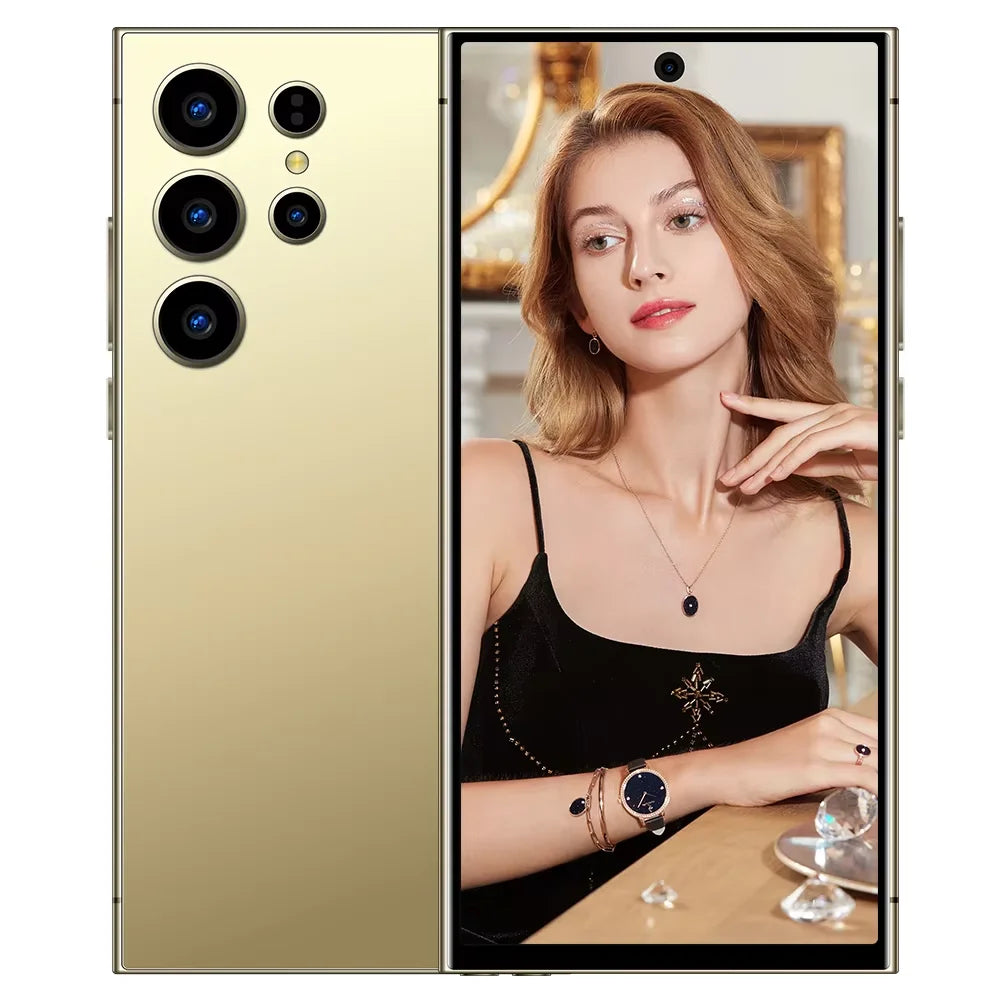 Samsung Galaxy S24 Ultra 5G Smartphone, 1TB, 16GB RAM, Unlocked Gold 16g Tidesmit