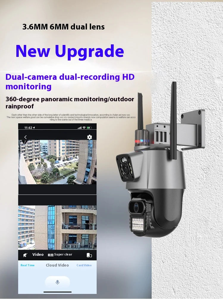 ICSEE P11 8mp 4K wireless wifi camera home security HD network monitor video outdoor dual lens waterproof 6MP 3K ip ptz camera Tidesmit