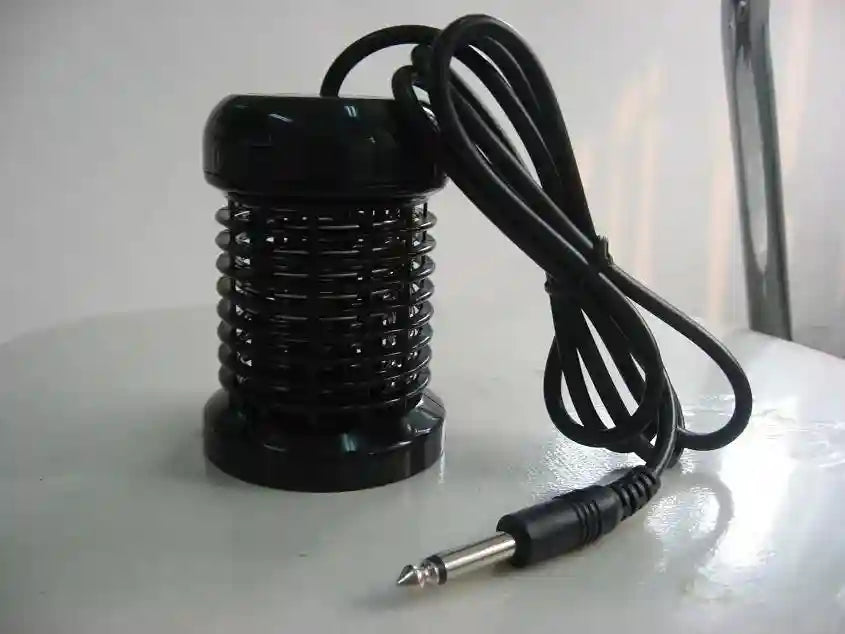 Black ionic detox foot spa array with wired plug for home health care water cleansing device.