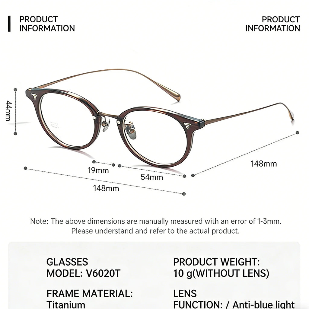 High Quality New Fashionable Vintage Luxury Brand Design Computer Print Anti Blue Light Prescription Unisex Glasses