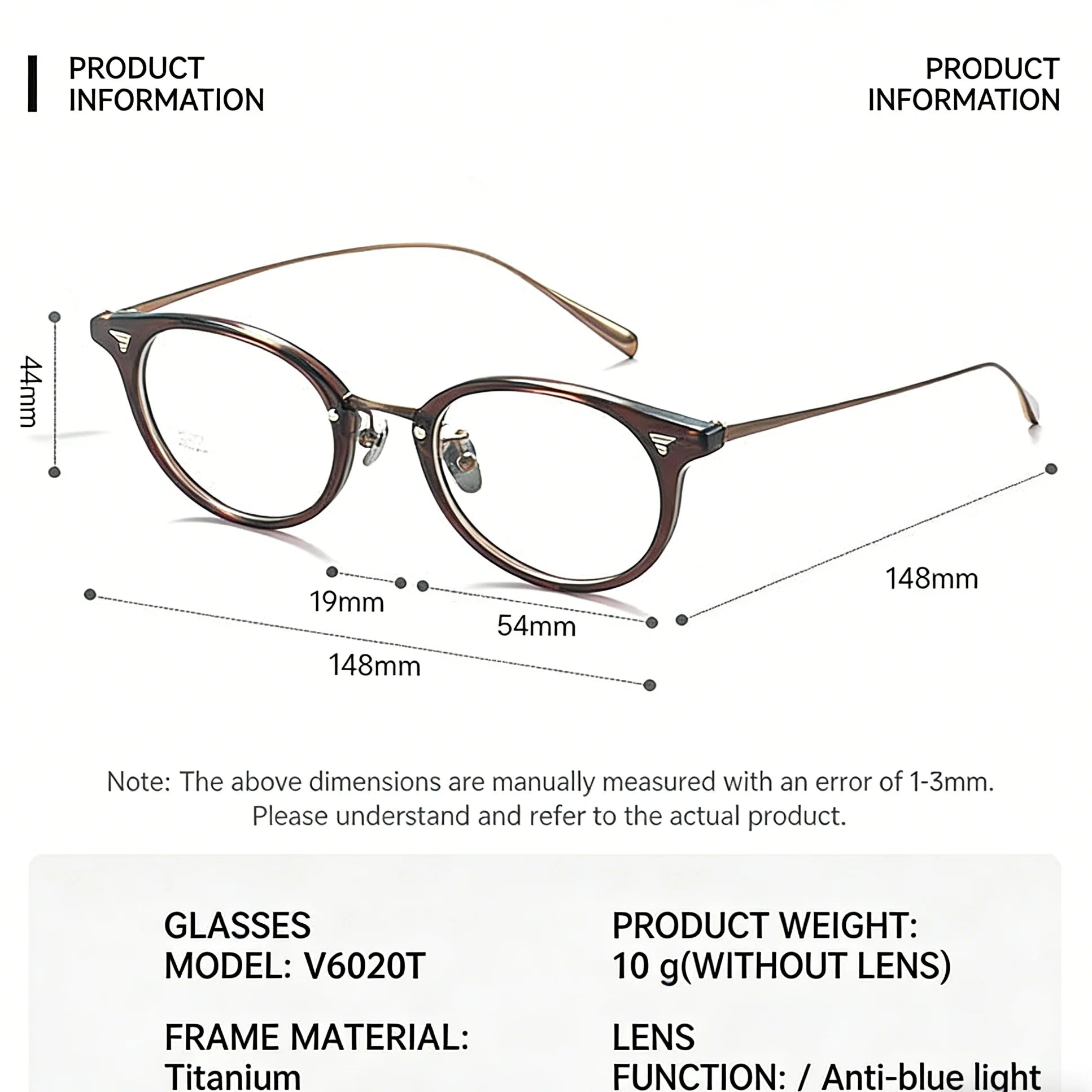 High Quality New Fashionable Vintage Luxury Brand Design Computer Print Anti Blue Light Prescription Unisex Glasses