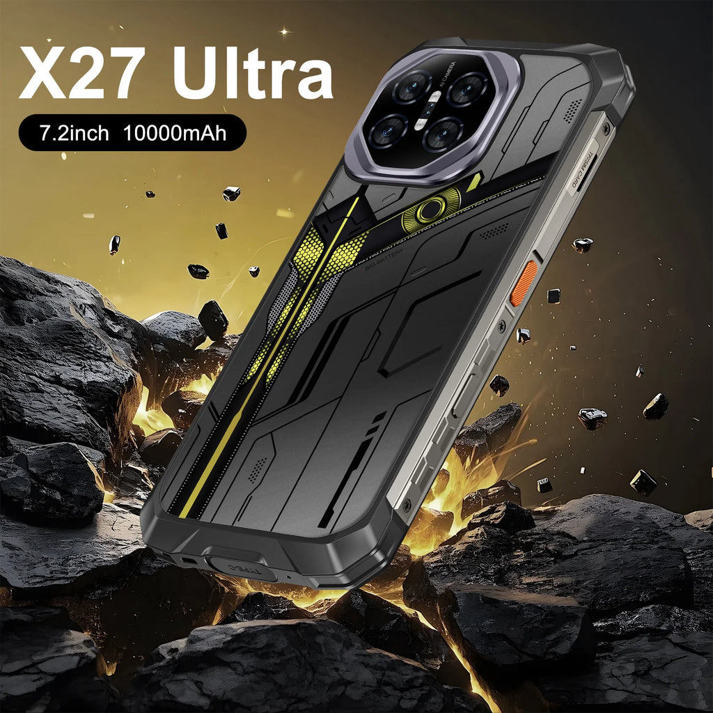 Tidesmit X27 Ultra 5G Android Smartphone with 7.2 inch screen, 16GB RAM, and 1TB storage for high performance.