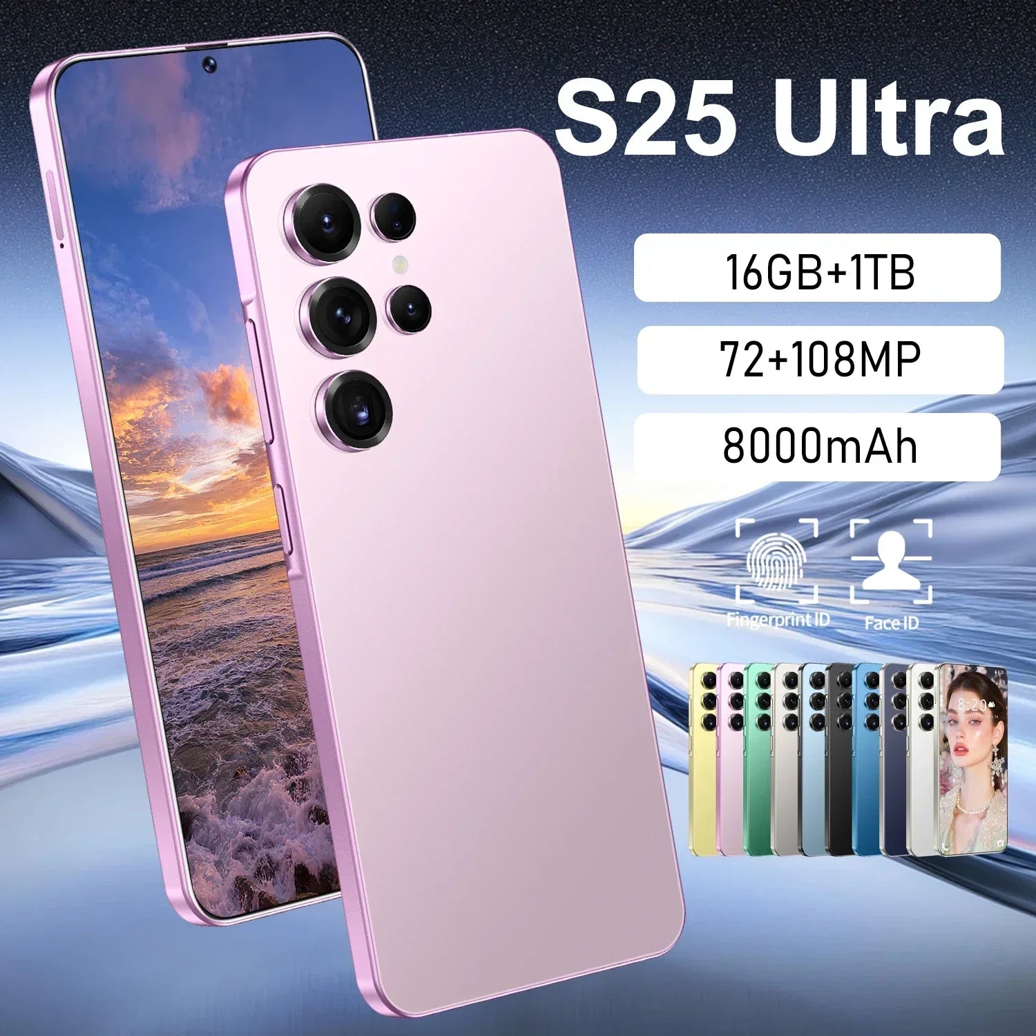 Smart Phone 2025 Cellphone S25 Ultra 7inch Unlocked Dual Card 5G Phones Android 14.0 Mobile Phones Tidesmit