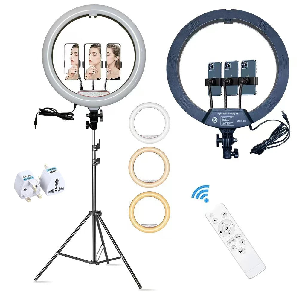 18-inch British Plug Mobile Phone Half-moon Led Ring Light Mobile Phone Fill Light Ring Light with Tripod UK plug 18cm 18 inch|3 Tidesmit