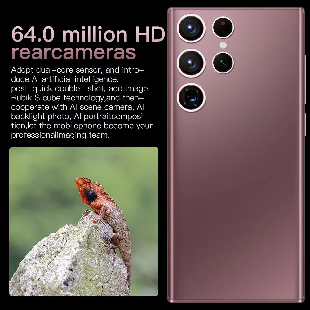 Newest Note30 Ultra Big Screen 5G Android Smart Phone 7.3-inch Water Drop Screen 16GB +1TB Fingerprint Unlocked Mobile Phone Tidesmit