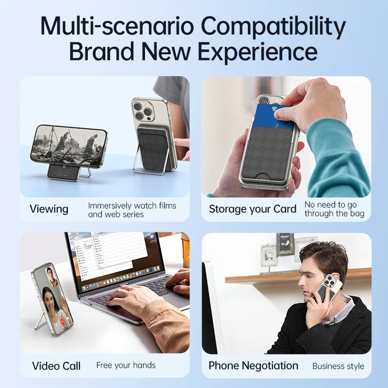 Power bank charger-[Stock]Portable Wireless Magnetic Mobile Power Bank 5000 Mah Ultra Slim Phone 5000Mah Charger Power Bank With Stand and Card Bag Tidesmit