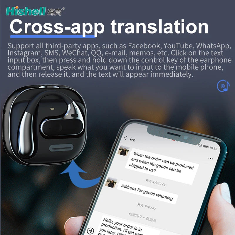 Portable Mini Translator Over 100 Kinds of Languages Mobile Phone APP Translate Real Time Smart Voice Translation Device Tidesmit