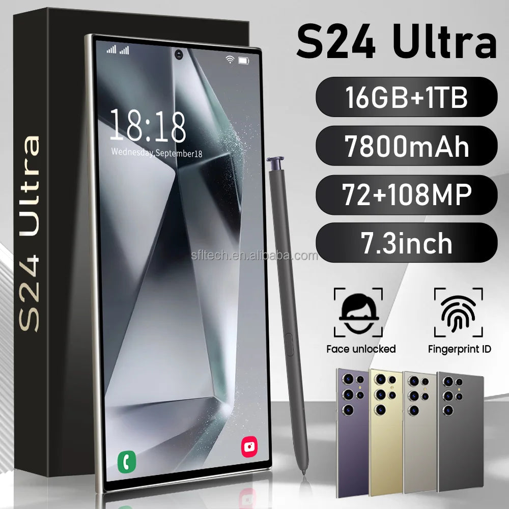 S24 Ultra 5G Smart Phone High Quality 16GB RAM Gaming Phone with Quick Charge Tidesmit