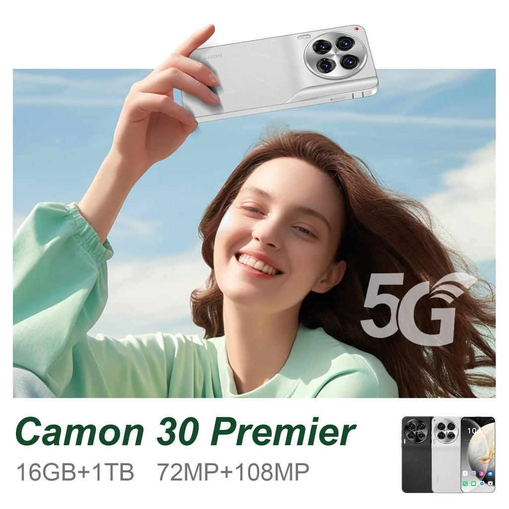 Camon 30 Pro 5G Smartphone: 16GB RAM, 1TB Storage - EU Version Tidesmit