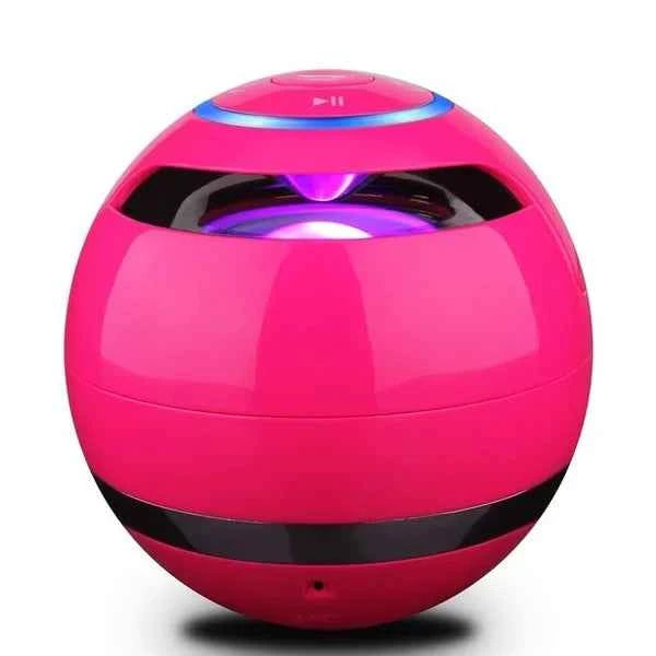 2024 Dropshipping Shopify Hot Factory Price Led A18 Ball LED Mini Bass Portable Wireless BT Speaker with FM Radio TF Mic USB Red My Store